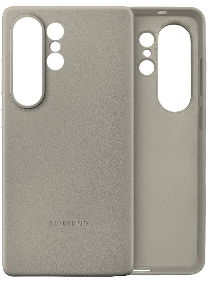 CATANES 2 Pack Leather Case for Samsung Galaxy S26 Ultra, One Case with One 3D Glass ,  Leather Back Cover, Shockproof Protective Shell, Elegant Matte Finish- Desert Titanium - Image 2